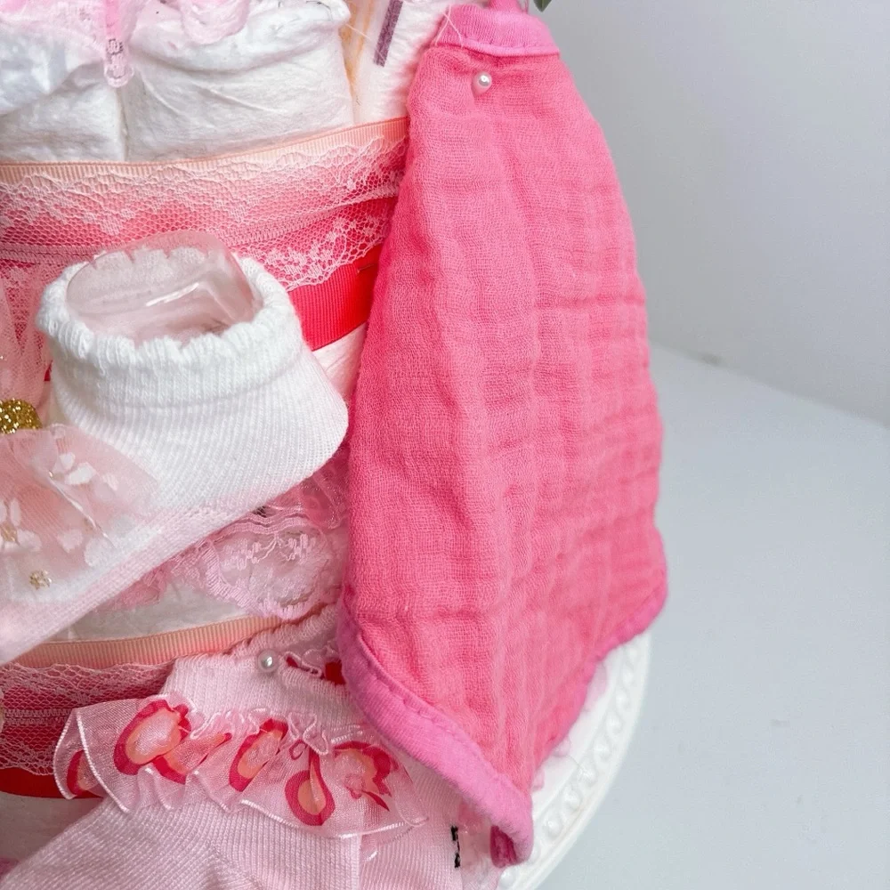 Dinosaur Girl Diaper Cake, Baby Shower Gift